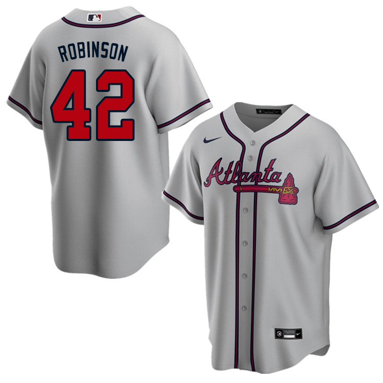 Nike Men #42 Jackie Robinson Atlanta Braves Baseball Jerseys Sale-Gray